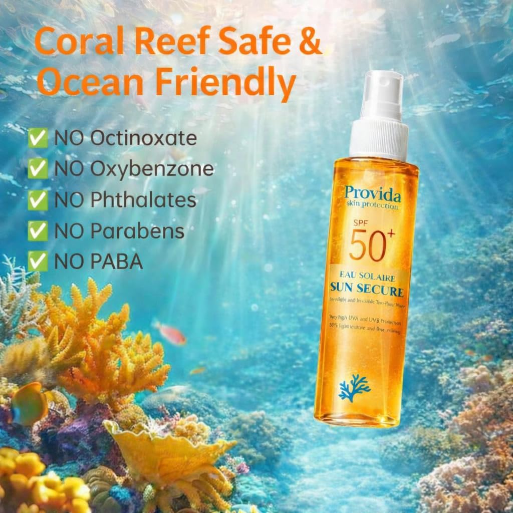 Eau Solaire Sun Secure SPF50 Spray, Lightweight Sun Protection Mist,6.7oz