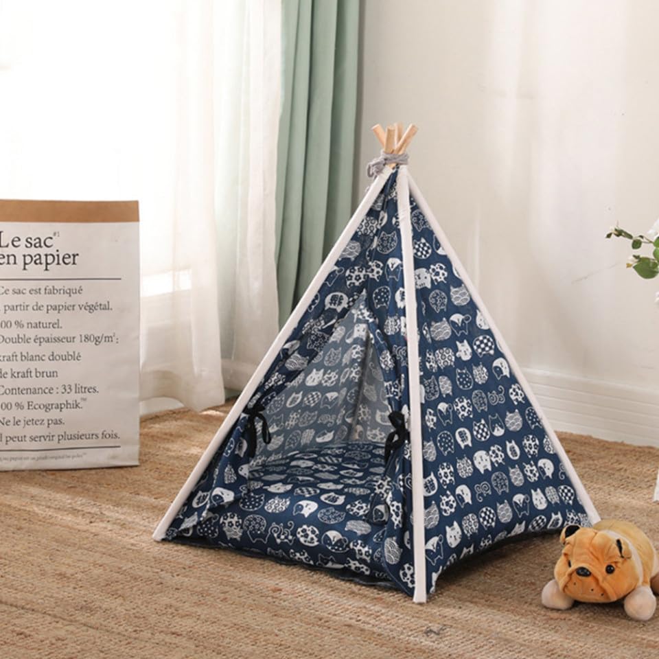 Tente pour chien et chat cabane coussin lavable couchage intérieur extérieur - 8