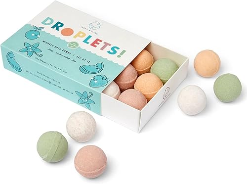 Dabble & Dollop Bombas de baño, bombas de baño 100% naturales para niños, aromas originales, hechas en Estados Unidos, gotas hidratantes y