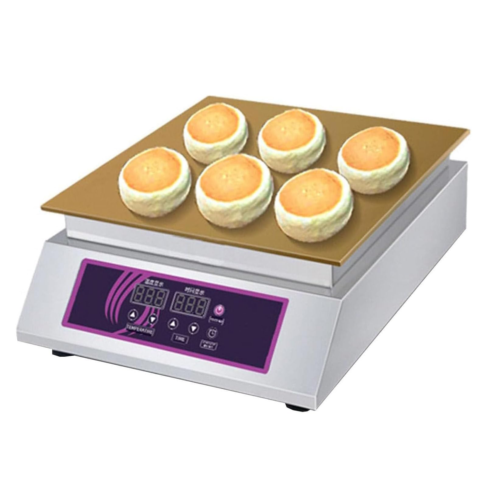 PixCy Home & Commercial Electric Soufflé Waffle Maker,Nonstick Stainless High Efficiency Quick Heating Griddle, Japanese Fluffy Pancake Dorayaki Maker for Breakfast Dessert Shop Singlehead