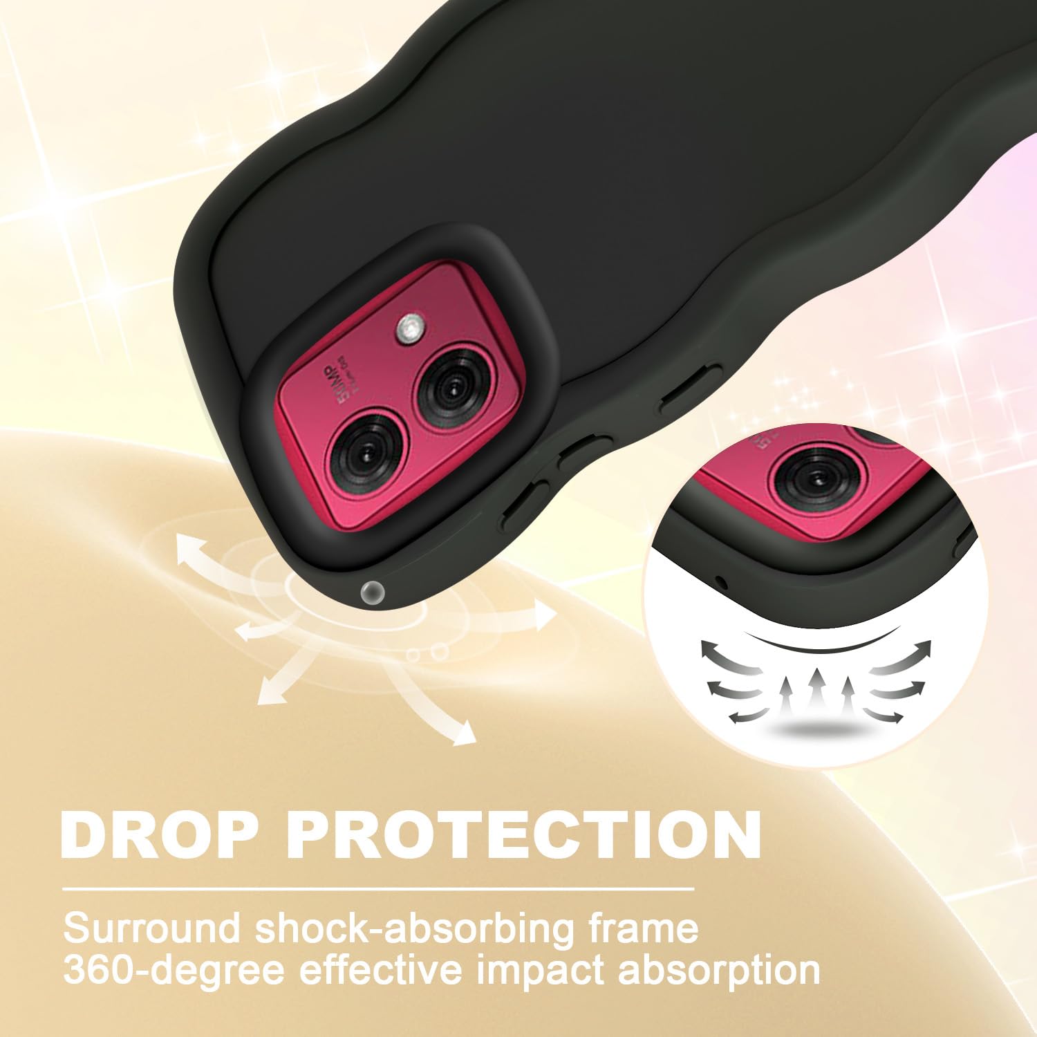 XINYEXIN Silikon-Hülle Für Motorola Moto G84 – Wellenförmig, Stoßfest, Rosa & Andere Farben
