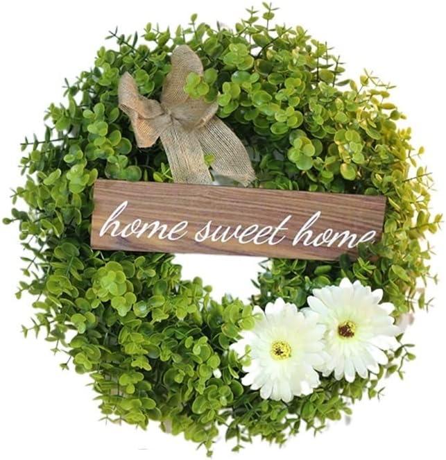 White Small Fresh Flower Wreath Door Decoration Rural Wind Wall Decoration Balcony Flower Wreath Door Hanging