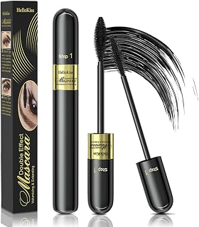 Naseny 2in1 Vibely Mascara 5x Longer Waterproof Black Volume And Lengh Dual Effect Lash Cosmetics Lengthening And Thickening Tubing Mascara Smudge-Proof Non Clumping Long Lasting（Black/Pack of 1）