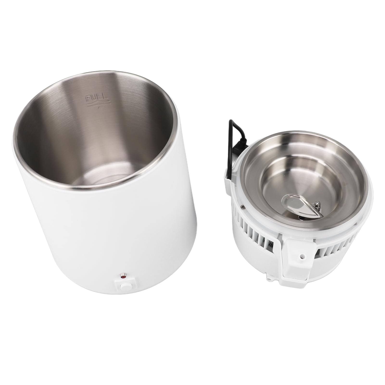 Fdit Destilador de Agua 4L 750W, Máquina de Agua Destilada de Encimera con Interior de Acero Inoxidable y Protección contra Sobretemperatura para Hogar, Oficina, Laboratorio, Viaje (Enchufe europeo