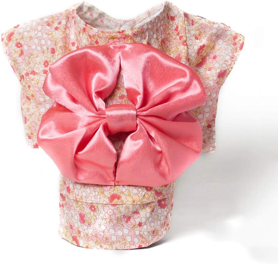 Pet Clothes Dog Clothes Flower Flowers Japanese Kimono Bow Tie Shirt Costume Princess Dress (Color : Pink Size : Medium) (Pink Small)