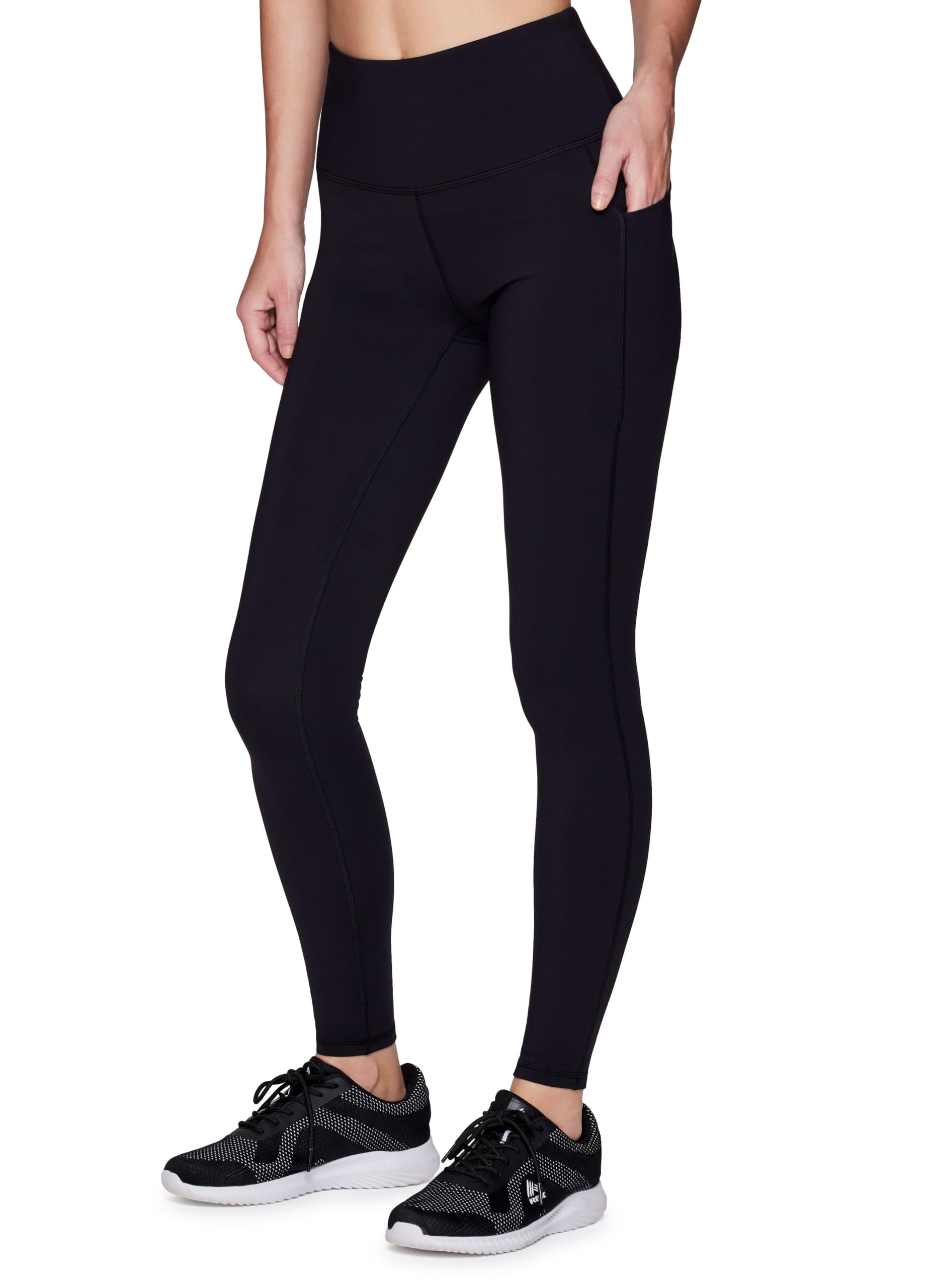 RBXFleece Lined Legging for Women, Full Length Winter Running Leggings with Pockets, High Waisted Fleece Yoga Leggings
