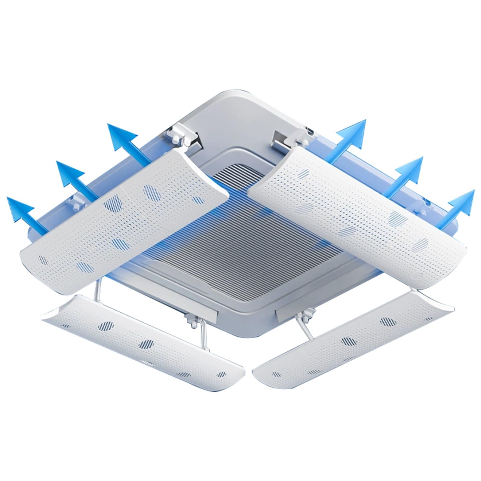 YGER JZGB Air Conditioning Vent Deflector, Ceiling Vent Deflector, Pc Material, 180° Adjustable Angle, No Condensation, for Central Air Conditioning (4 Pieces)