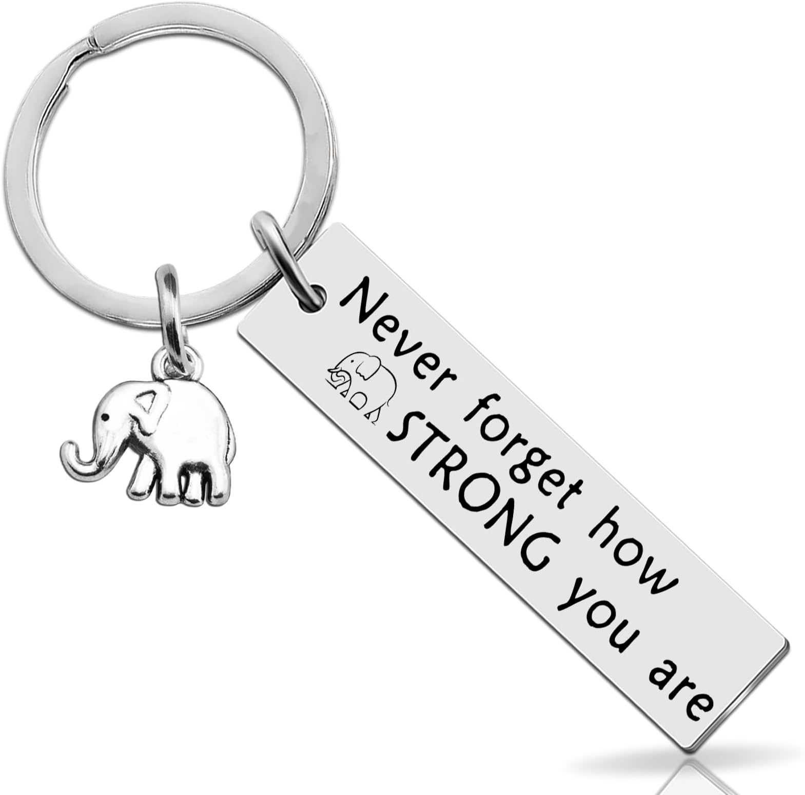 OEHEDOU Elephant Gifts For Women Strong Woman Small Gift For Woman Elephant Keychain Best Inspirational Gifts For Women Uplifting Gift For Friend Family Animal Lovers You Are Strong