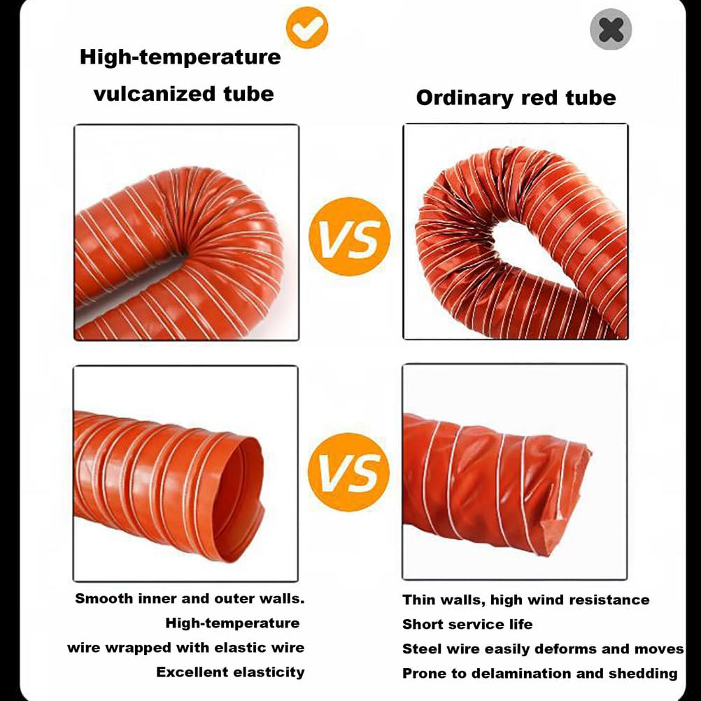 Conduit d'air en Silicone Rouge Flexible, Longueur 0,5-1 M, ID 40 Mm, Tuyau D'échappement À Haute Chaleur, Conduit De Refroidissement De Frein pour Voiture, Système d'air De Garage,1m