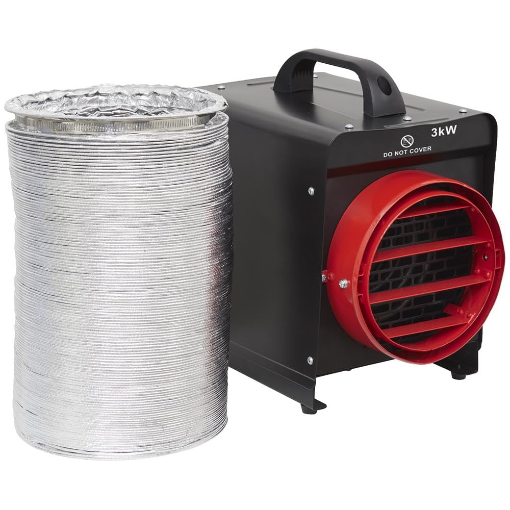 Sealey 3kW Industrial Fan Heater with Ducting - DEH3001