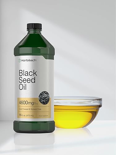 Miniatura 7 de Horbäach Aceite de semilla negra líquido de 16 onzas | 4600 mg | Suplemento Nigella Sativa prensado en frío | Fórmula vegetariana, sin OMG, sin