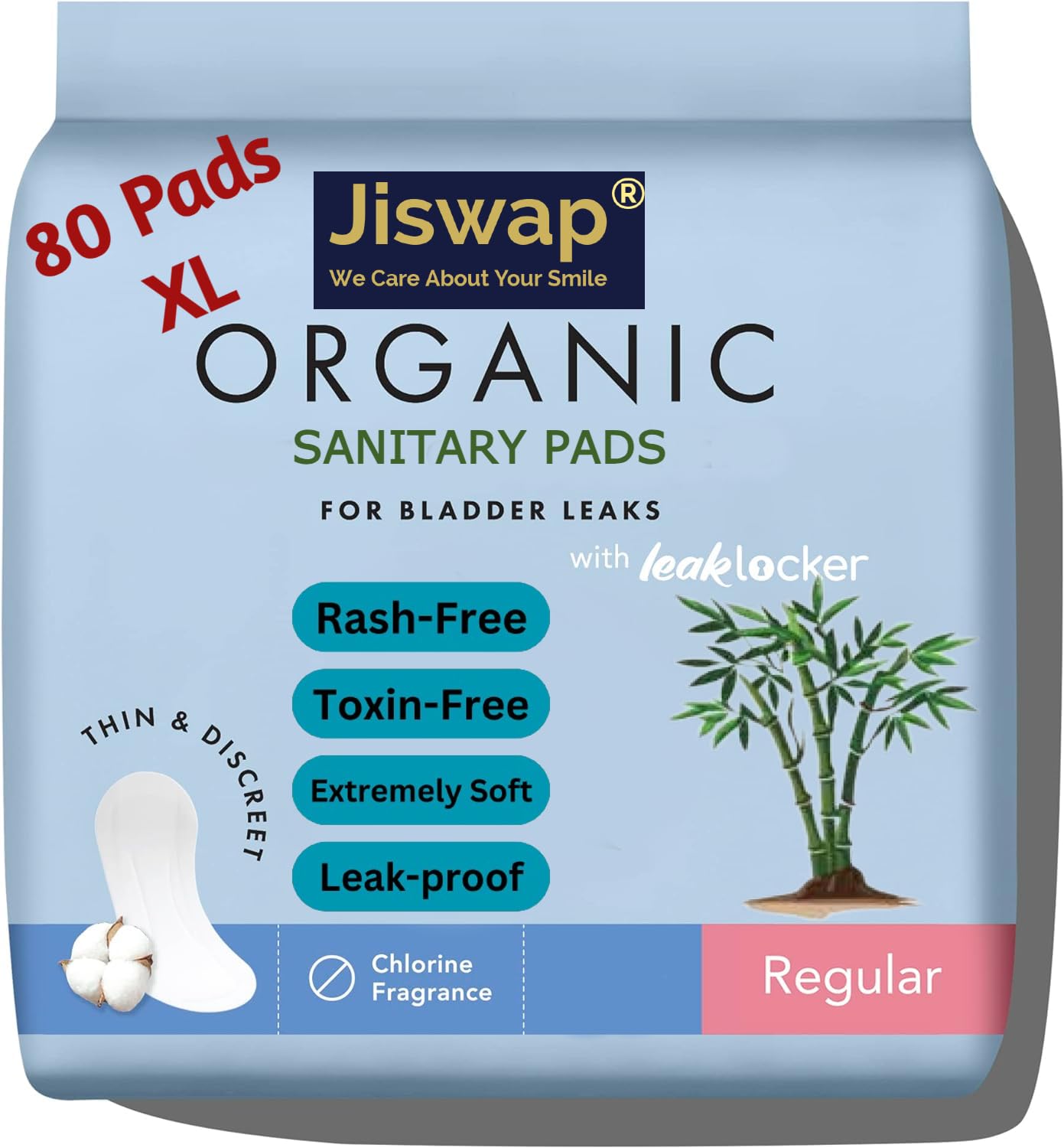 Bamboo Fiber 100% Natural Organic XL Size - Chemical & Rash Free Sanitary Pad (Pack of 80) (B0CYTD3NPM) Amazon Price History, Amazon Price Tracker