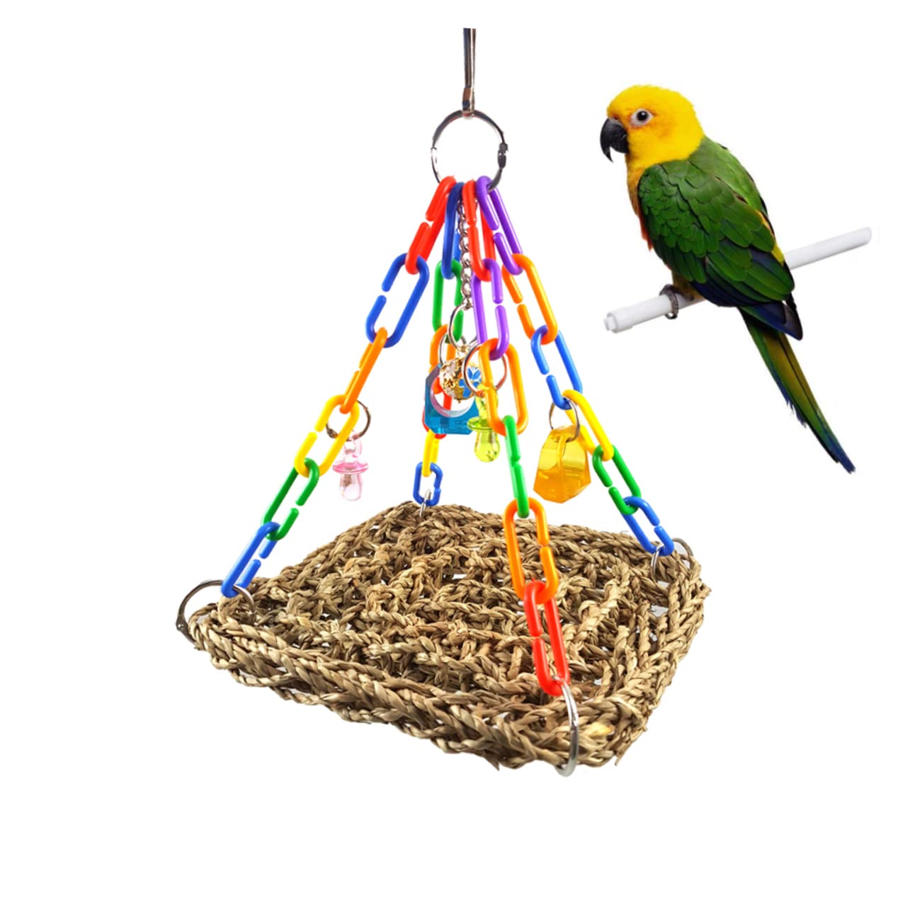 BESPORTBLE 3pezzi Giocattolo Per Pappagalli Con Altalena e Piattaforma Gioco Da Morsicare Per Uccelli Di Piccole Per Pappagalli Cocorite e Altri Uccelli Piccoli