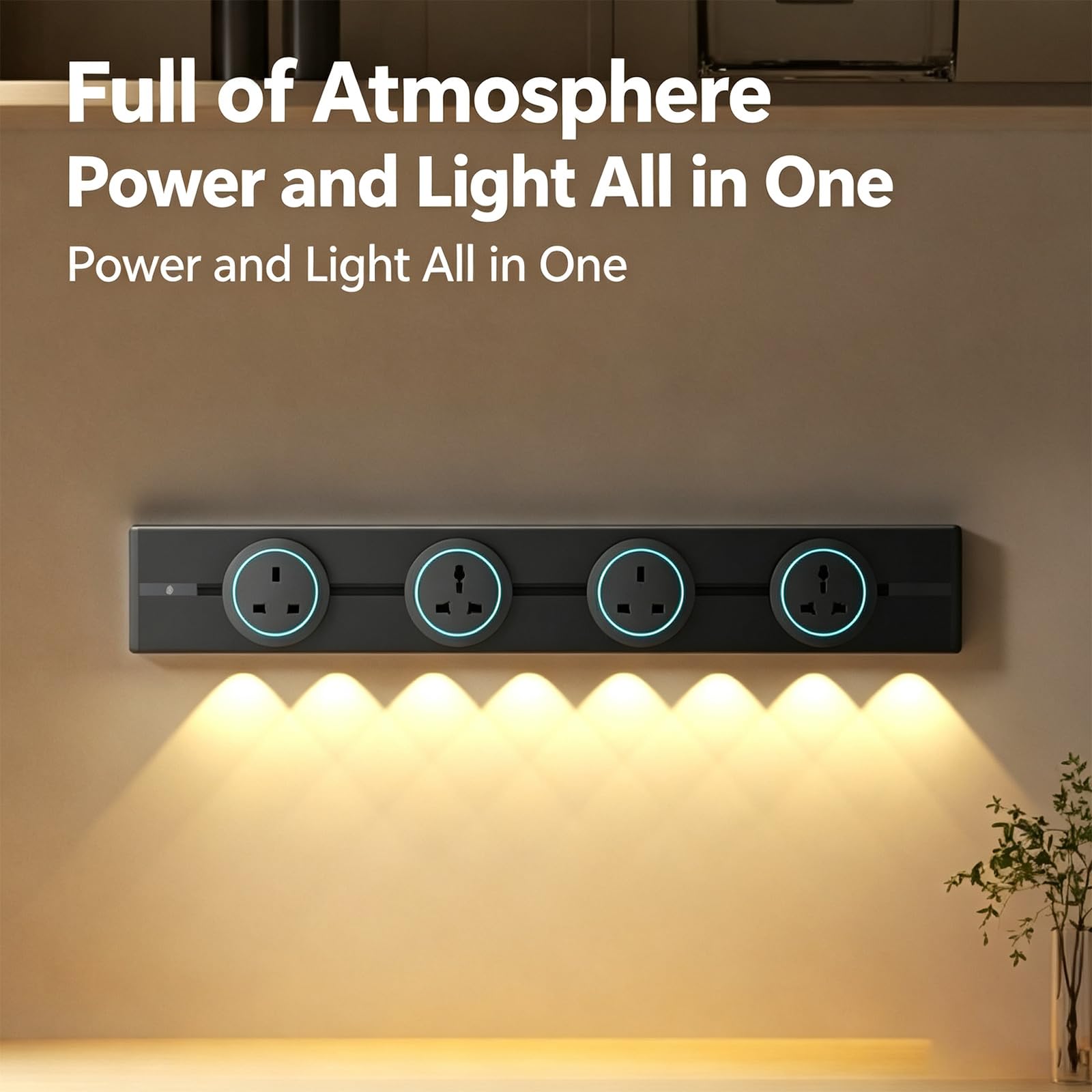 Presa A Binario, Sistema di Prese A Binario Ad Alta Sicurezza, Multipresa con Binario Scorrevole Integrato, capacità 8000 W, Binario di Alimentazione A Parete A Prova di Bambino per Piano Cucina,