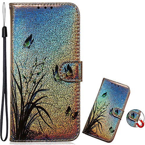 Brilliant Flip Kickstand Compatible with Samsung A50 / Samsung A50S / Samsung A30S, Bling Glitter Diamond Leather Stand Function Magnetic Book Purse Wallet with Card Slot Holder Protective