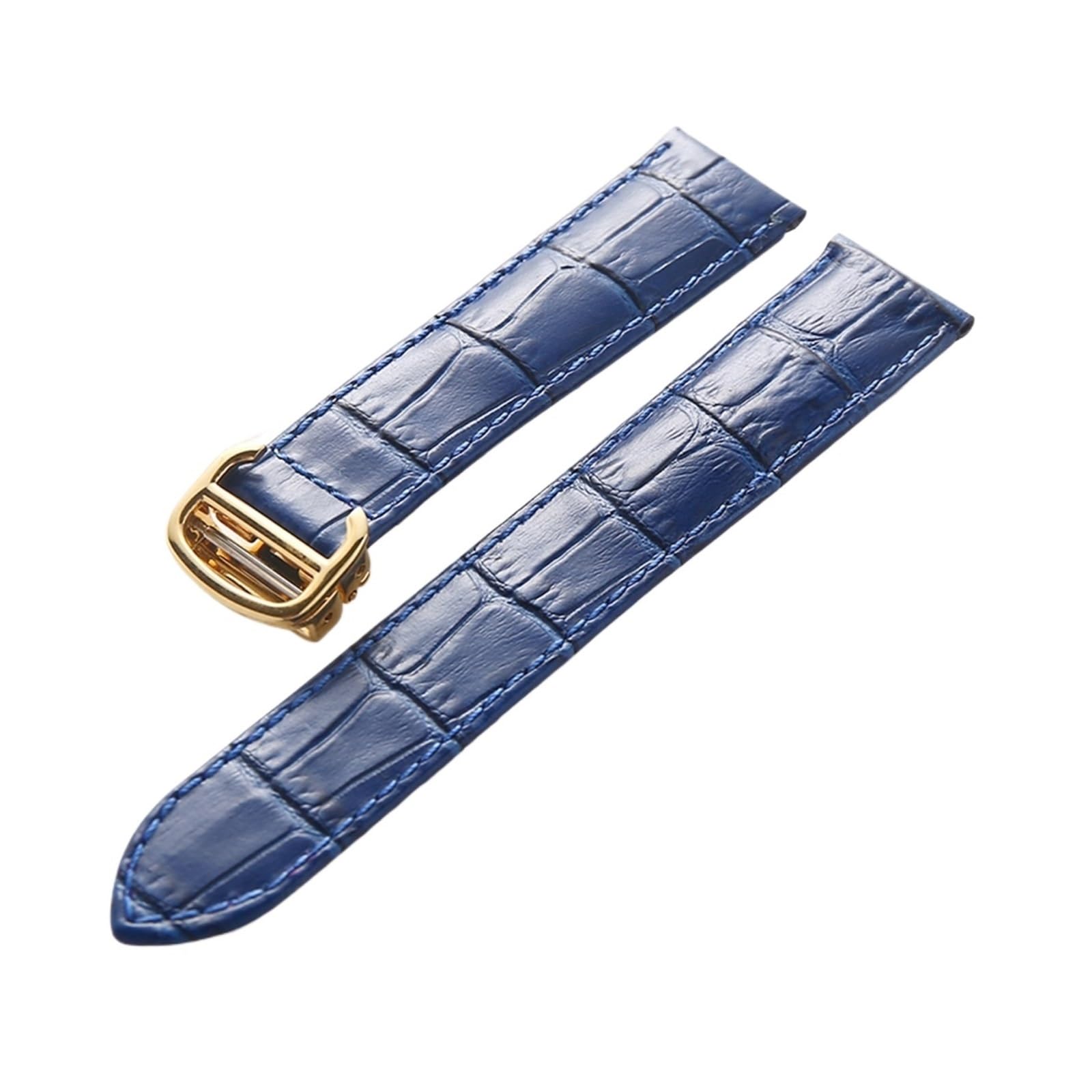 HMFANG Lederband Kopfschicht Rindsleder Ersatz Kompatibel Mit Cartier Blue Balloon Uhrenarmband Herren- Und Damenarmbandzubehör