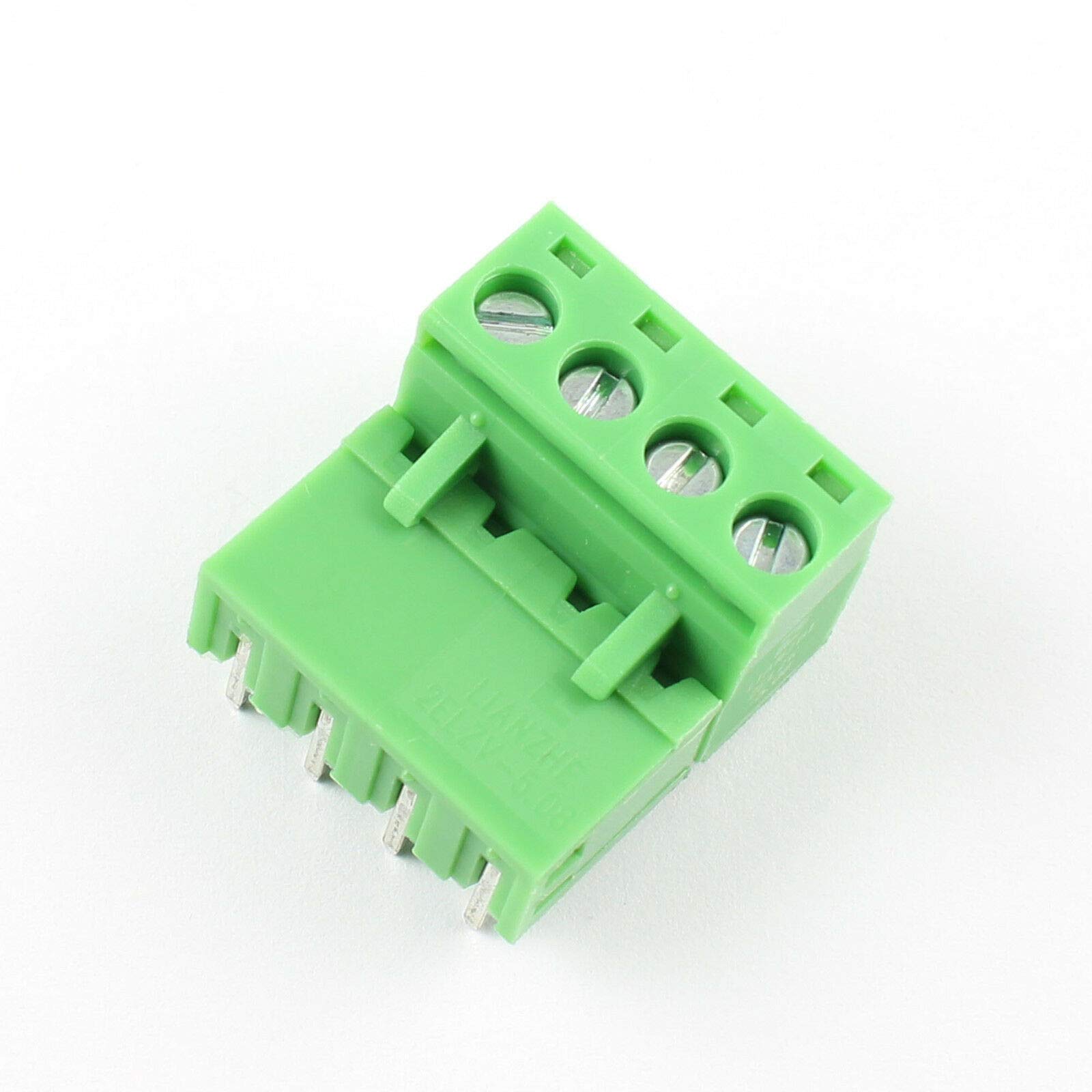 DBParts 10 Sets 4-Pin (4 Pole) 5.08mm Pitch Right Angle Screw Terminal Block Connector PCB Mount DIY
