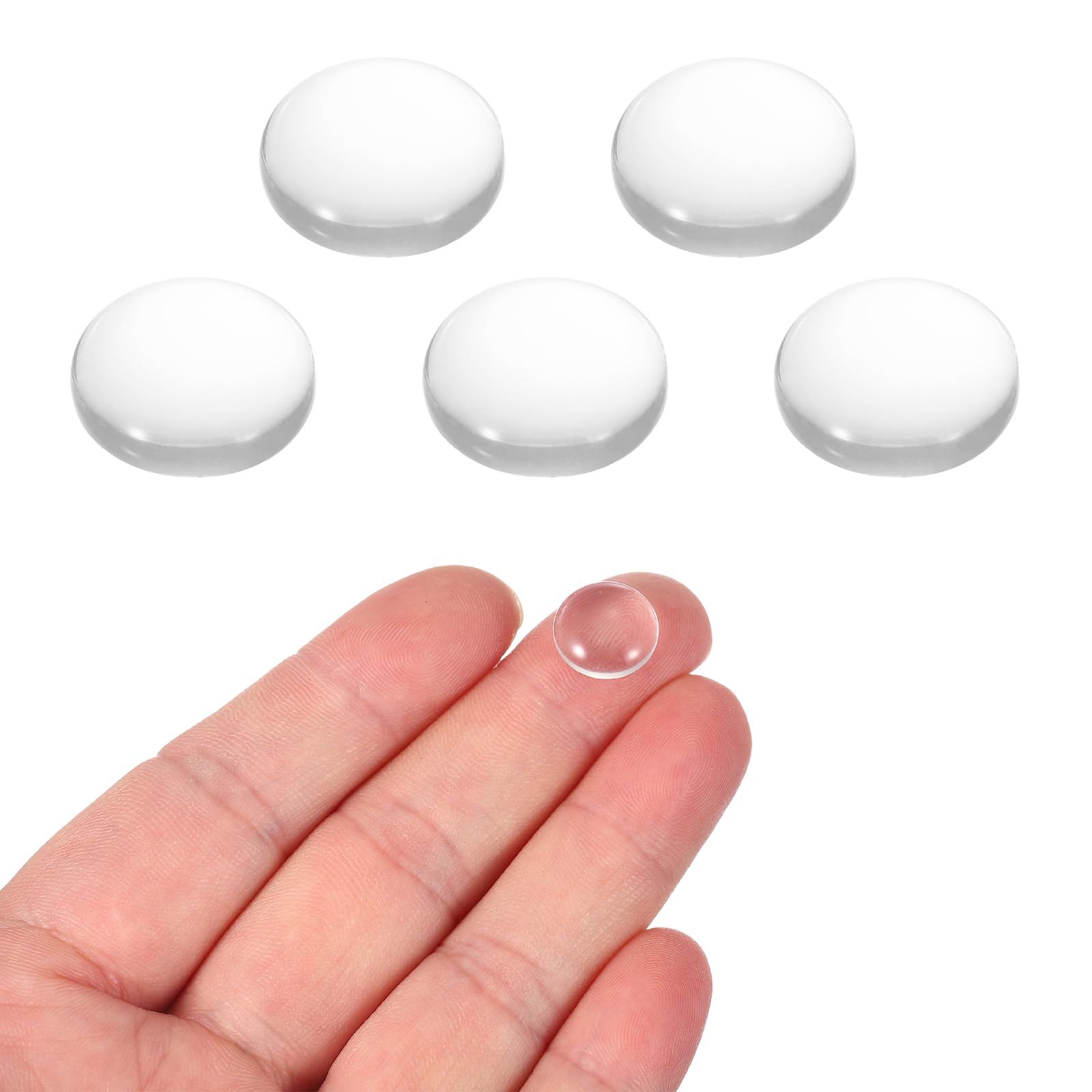 PATIKIL 5 Pcs Convex Lens, 12mm OD 17mm Focal Length Magnifier Lens Optical Lenses Borosilicate Magnifying Glass Flat Convex for DIY Crafts Office Home Science LED Spotlights Flashlights