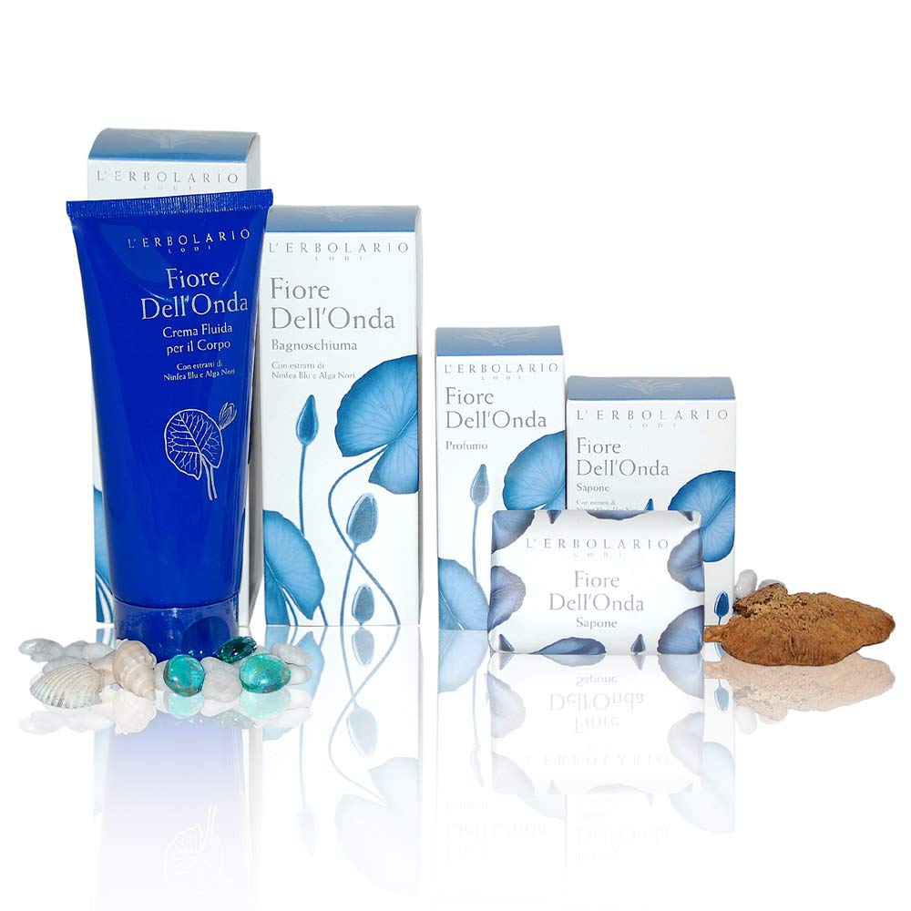L' Erbolario - FIORE DELL'ONDA - Confezione Regalo in Scatola Originale (Bagnoschiuma, Crema Corpo, Profumo, Sapone)