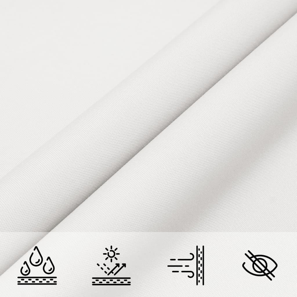 vidaXL Toldo de Vela Parasol Lona Protector Solar Sombra Patio Jardín Terraza Balcón Parque Exterior Rectangular de Tela Oxford Blanco 6x8 m