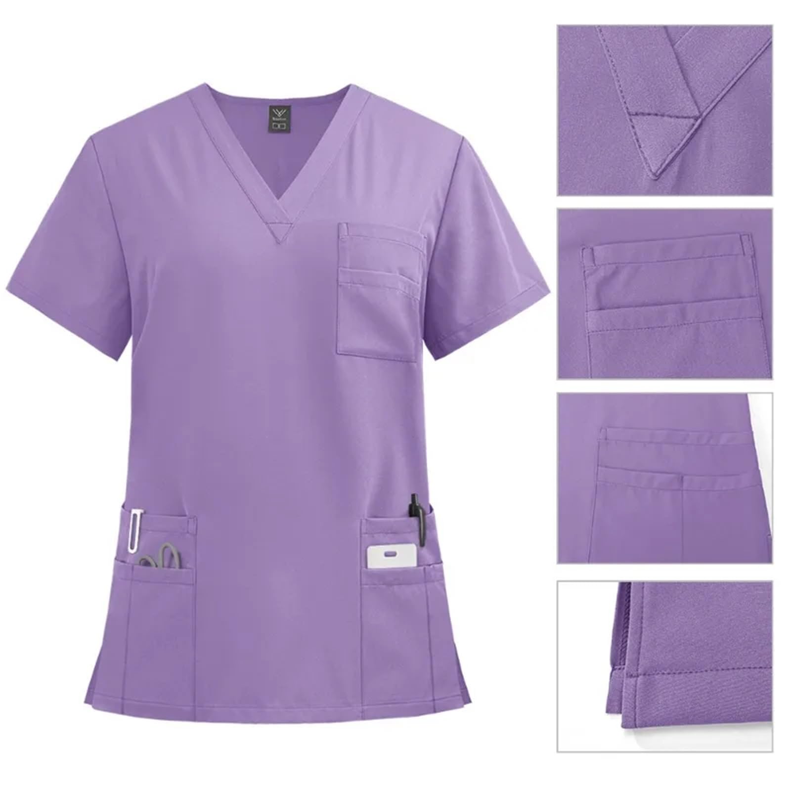 Uniformen für Pflegekräfte Arbeitskleidung for Ärzte und Pflegekräfte, OP-Kittel, gerade Hose, einfarbiges Set