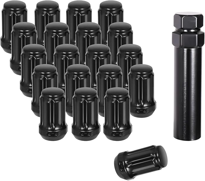 NPAUTO Wheel Lug Nuts 1/2 x 20 Black, 1/2''20 Replacement for Ford Mustang, F150