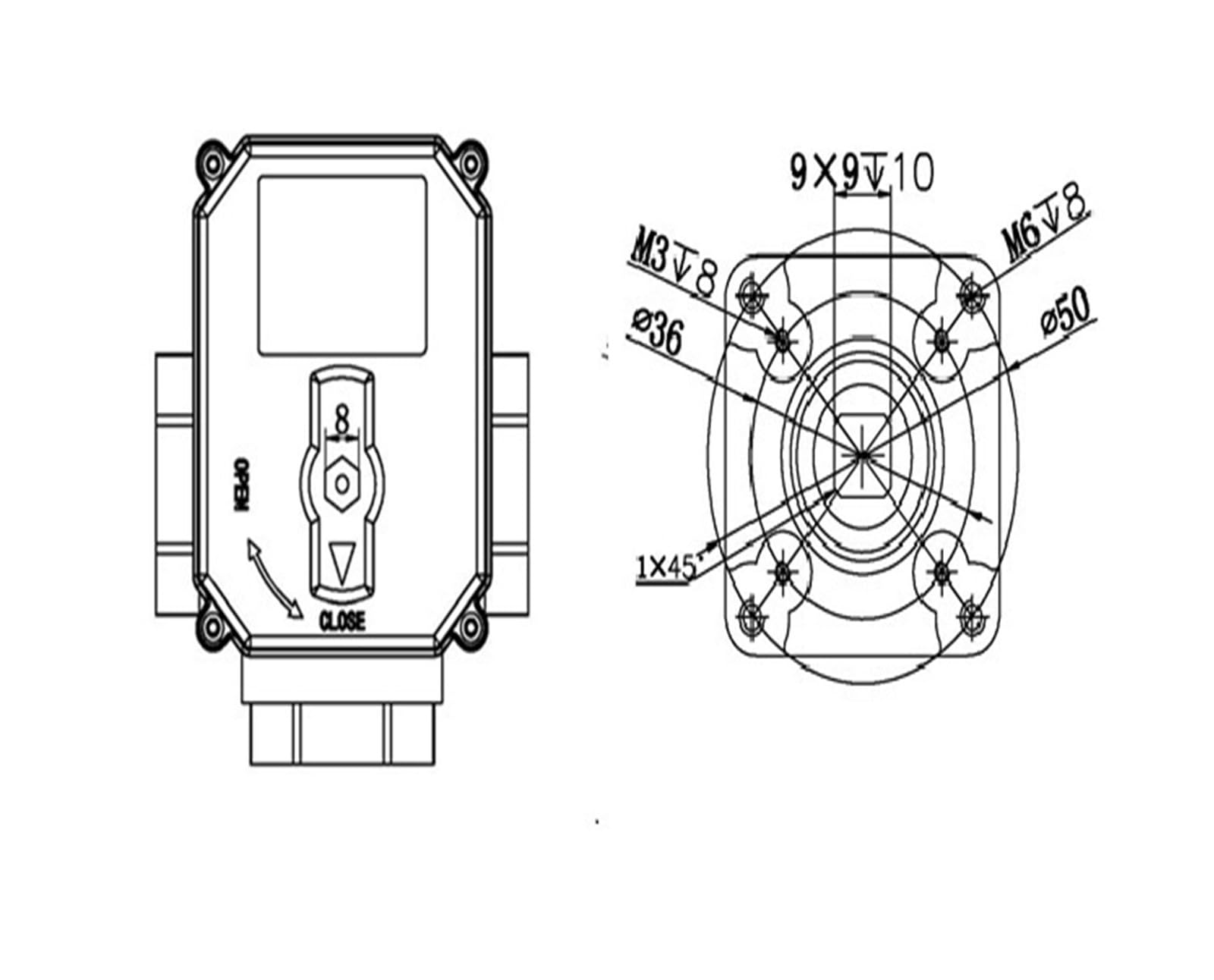 Válvula de bola, Válvula De Bola DN32 DN40 DN50 Eléctrica Industria Del Acero Inoxidable Motorizada Agua For Equipos Potable(1-1/4",BSP_85-265 VAC_CR01)