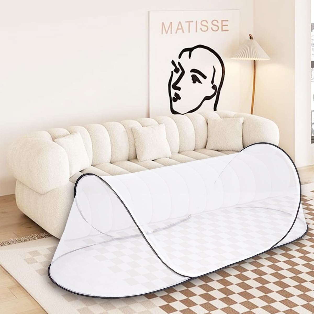 Akiky Grande tente anti-moustiques portable pour lit, camping, voyage, extérieur, 2 pièces, filet pliable en maille pour chambre d'adultes et de bébés