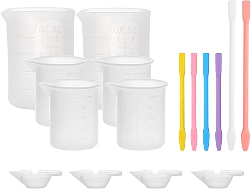 Miniatura 7 de Gartful Vasos medidores de silicona de 3.4 fl oz para mezcla de resina, 6 tazas mezcladoras para resina epoxi, moldes de fundición de joyas, pintura