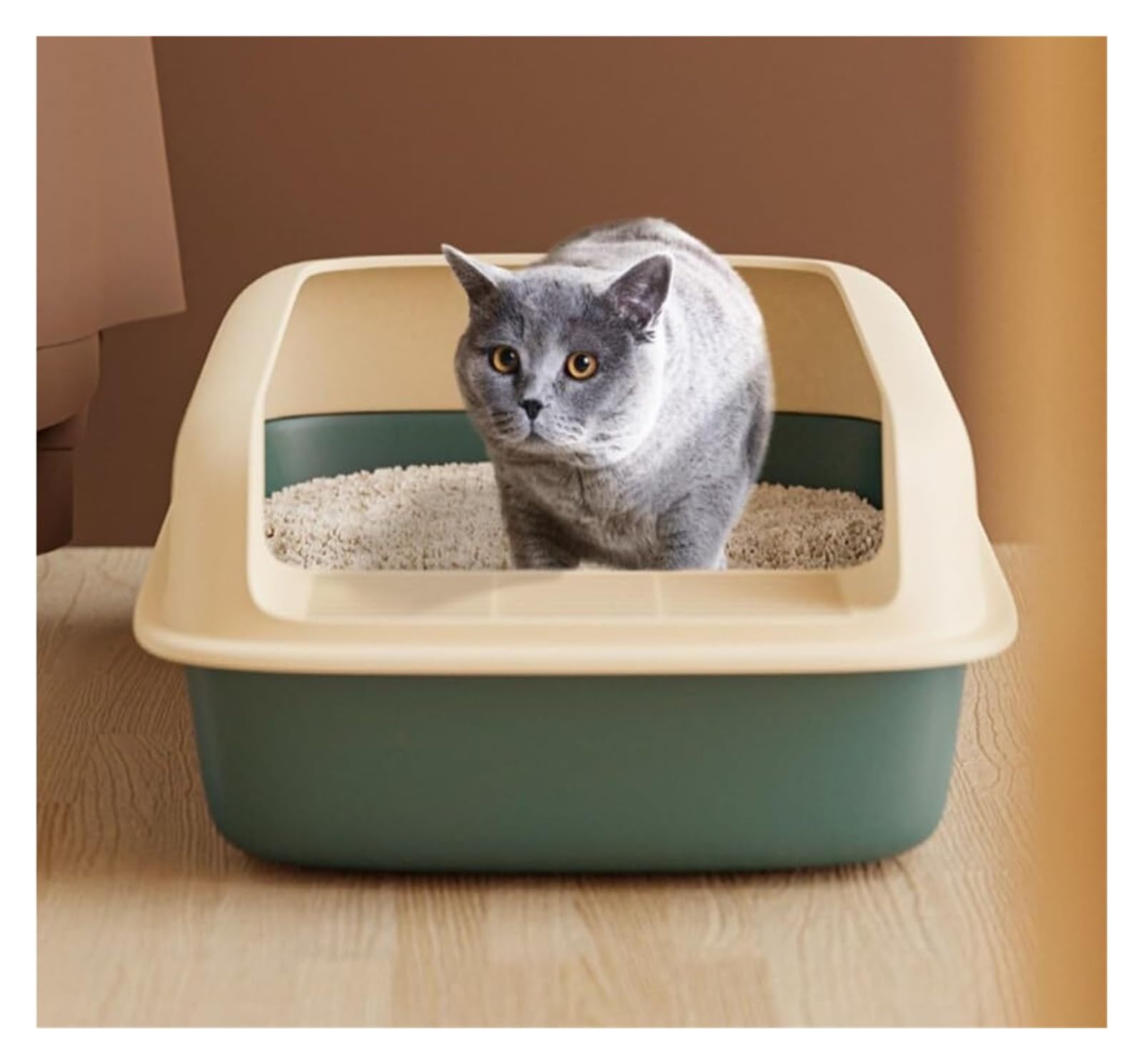 autopulente Lettiera for gatti grande staccabile con lato alto, antispruzzo, toilette for gatti, vassoio for gattini, facile da pulire, for interni grande(Roze)