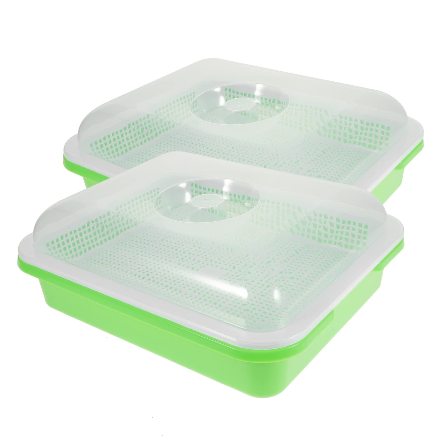 YARNOW 2 Sets Tray Planting Tray Micro Greens Starter Kits Sprouting Tray Growing Bean Sprouts Plastic Trays for Plants Broccolini Succulent Planter Grower Tray Bean Tray