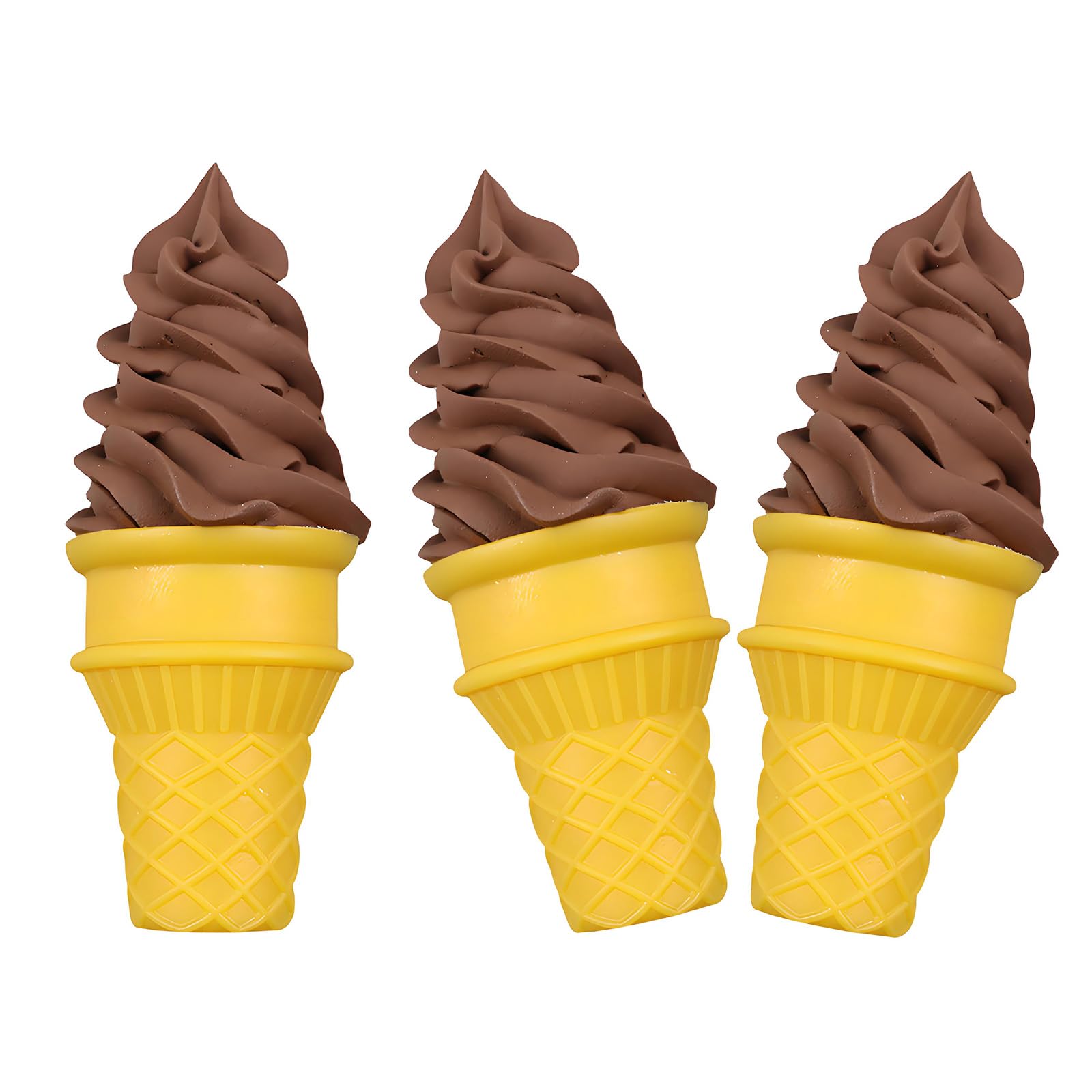 Tsophreniq 3Pcs Artificial Ice Cream Cones Simulation Sweet Dessert Toy for Birthday Wedding Party Centerpieces and Photography Fraudulent Dessert Decoration