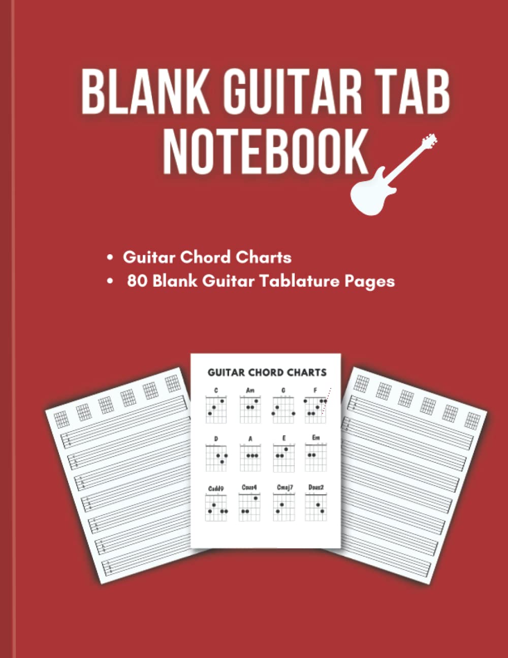 Blank Guitar Tab Notebook: Music Paper Sheet for with Chord...