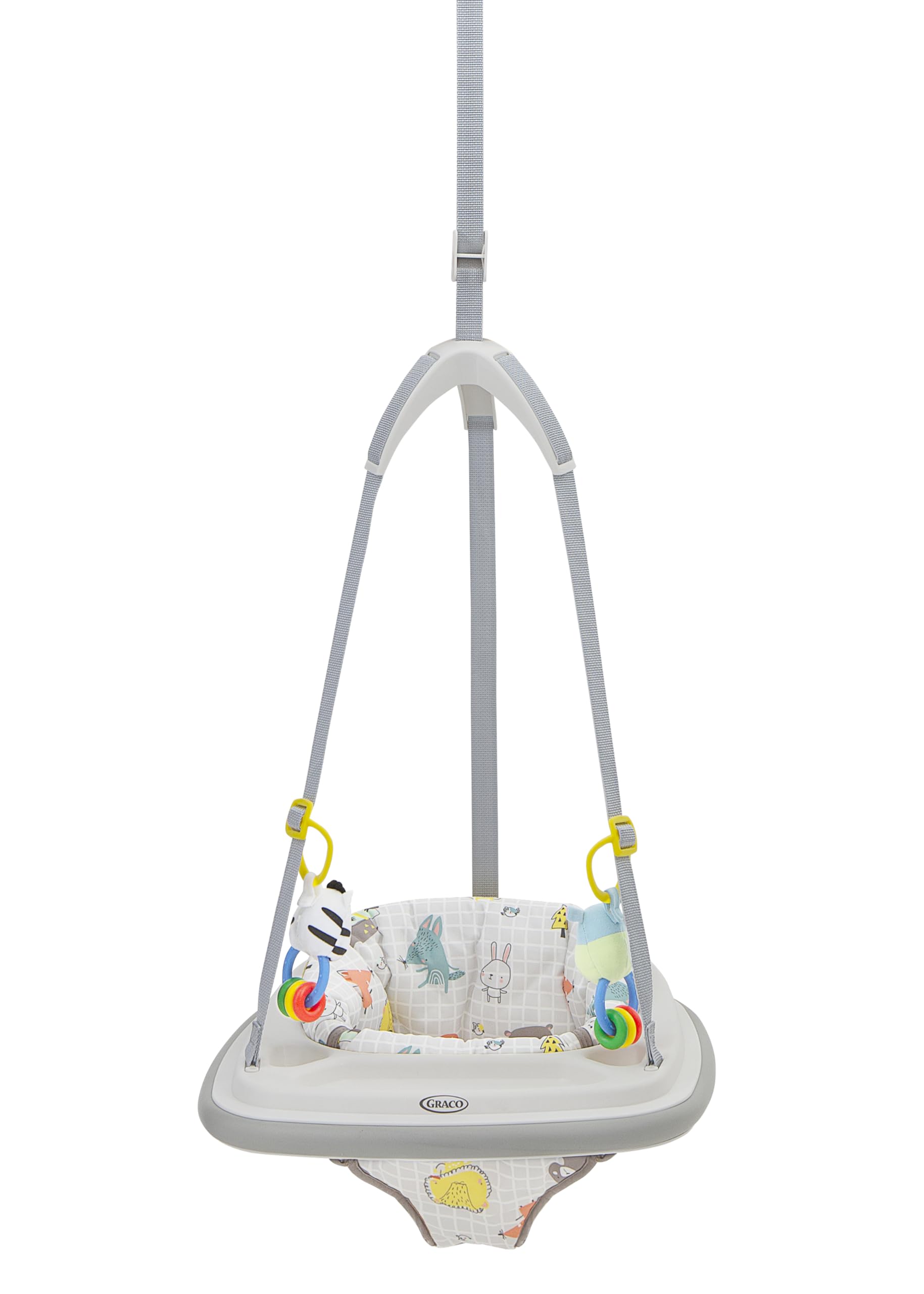 Graco - Bumper Jumper Saltador de puerta, de 6 a 12 meses aprox. (máx. 12 kg), multicolor Up & Away