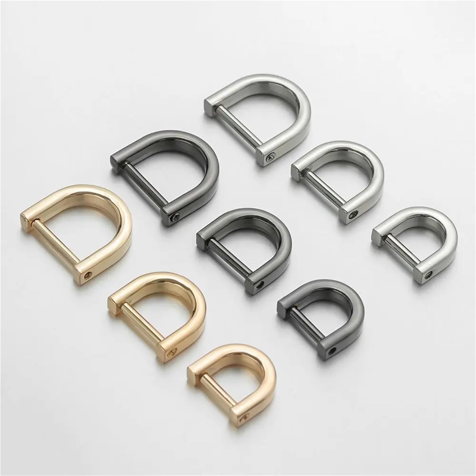 Protezioni angolari in metallo per borse, 60/150 pezzi, aperte con fibbia a vite, portachiavi, chiusura a grillo per cinghia e cinghia (oro, 150 pezzi, 16 mm)