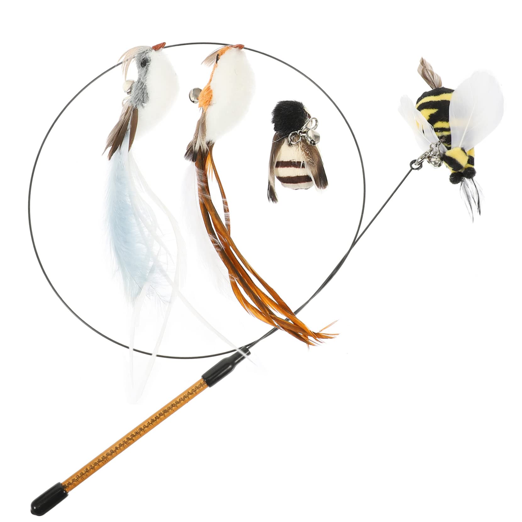 Yardwe 5sätze Interaktives Katzenspielzeug Ersatzköpfe Für Katzenangel Mit Bunten Federn Langlebig Und Für Indoor-Katzen Fördert Spiel Und Bewegung Perfektes Für