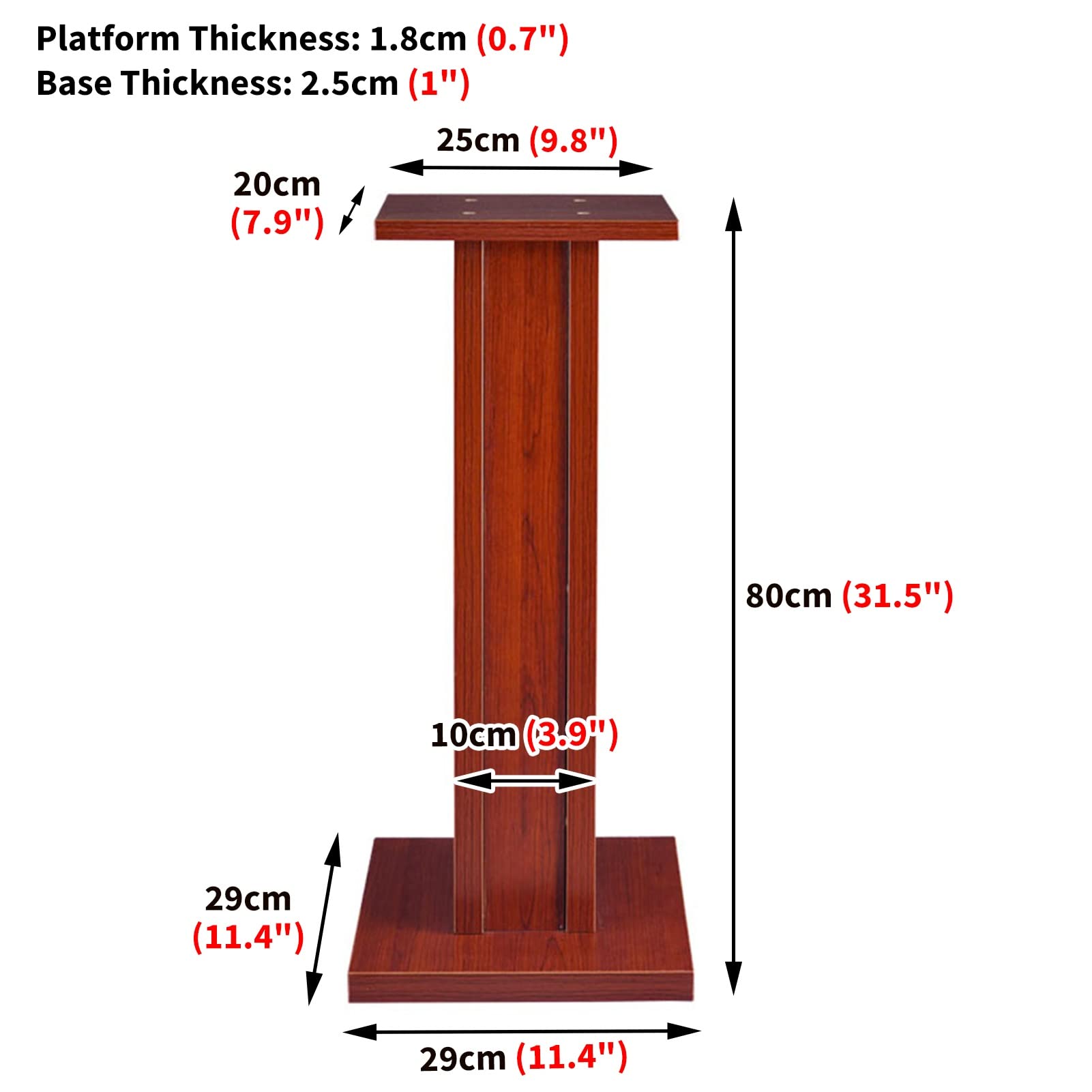 Doppio supporto per altoparlanti in legno per Home Theater e altoparlanti da scaffale, facile da montare, design robusto ed elegante