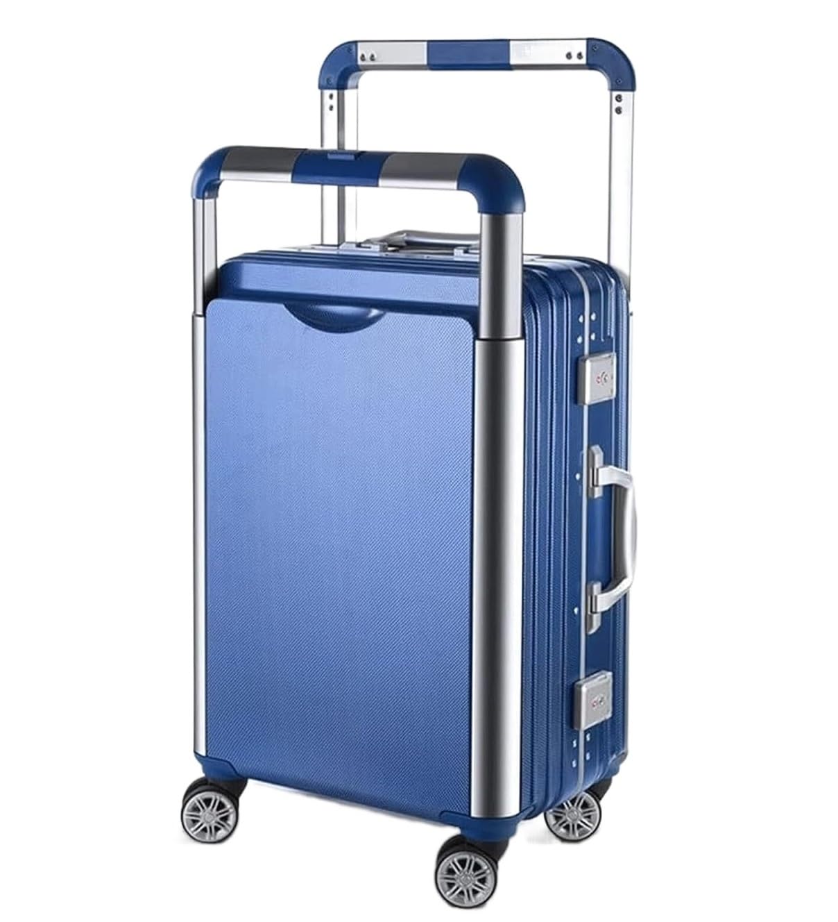 Valigia Valigie con Ruote Scocca Rigida Telaio in Alluminio Amanti Bagagli Grande capacità di Stoccaggio Bagaglio a Mano(Blue)