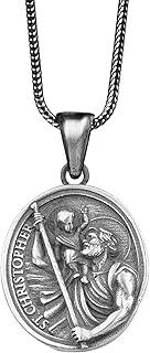 Saint Christopher Necklace Sterling Silver, Solid Silver St Christopher Necklace, Large St Christopher Pendant, Saint Christopher Medallion (ONLY PENDANT)
