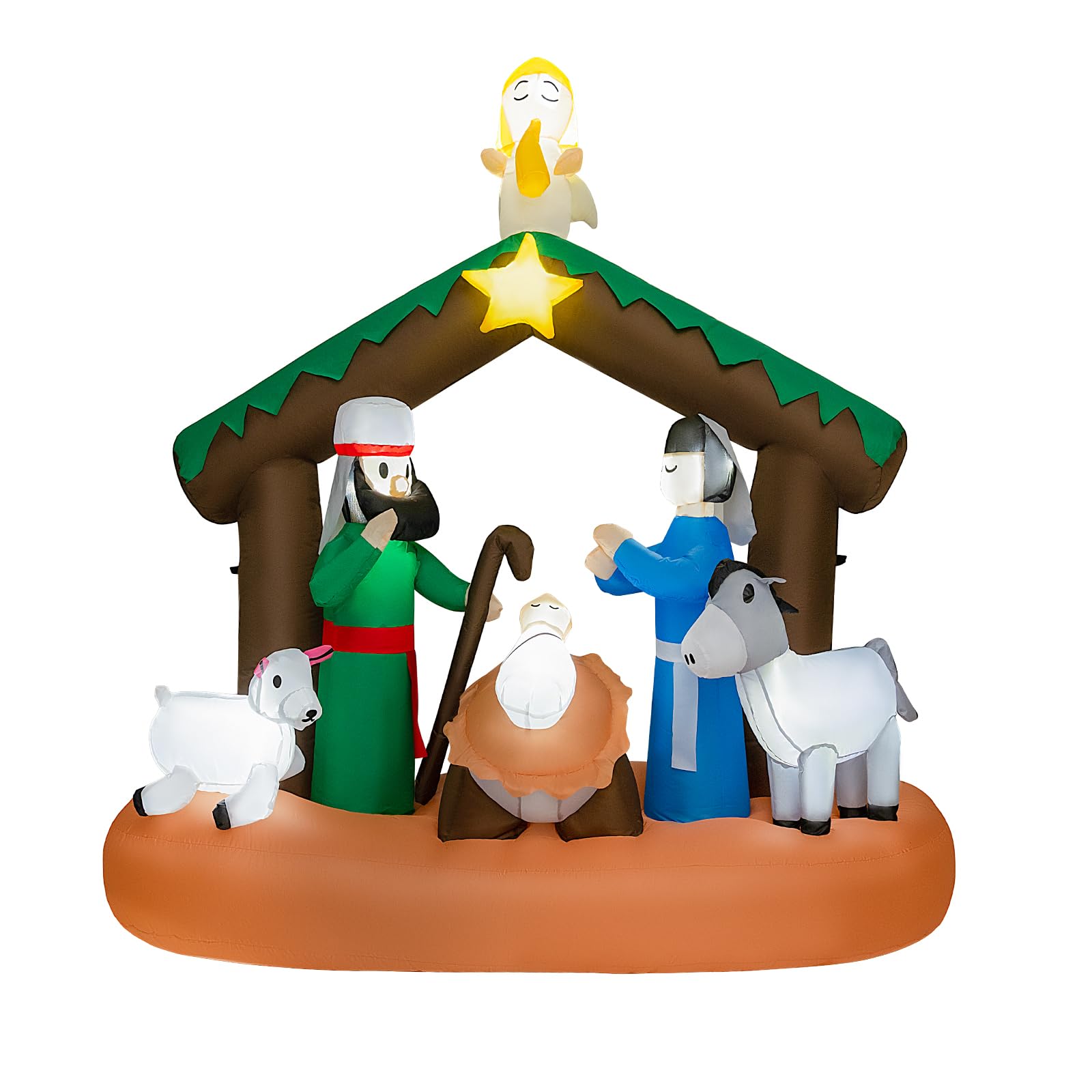 SOARS Decoration Noel, Crèche de Noel Nativité Gonflable 172 X 76 X 180 CM | 7 Lumières LED Brillantes, Souffleur Intégré, Decoration Noel Exterieur & Interieur pour Jardin, Cour, Salon