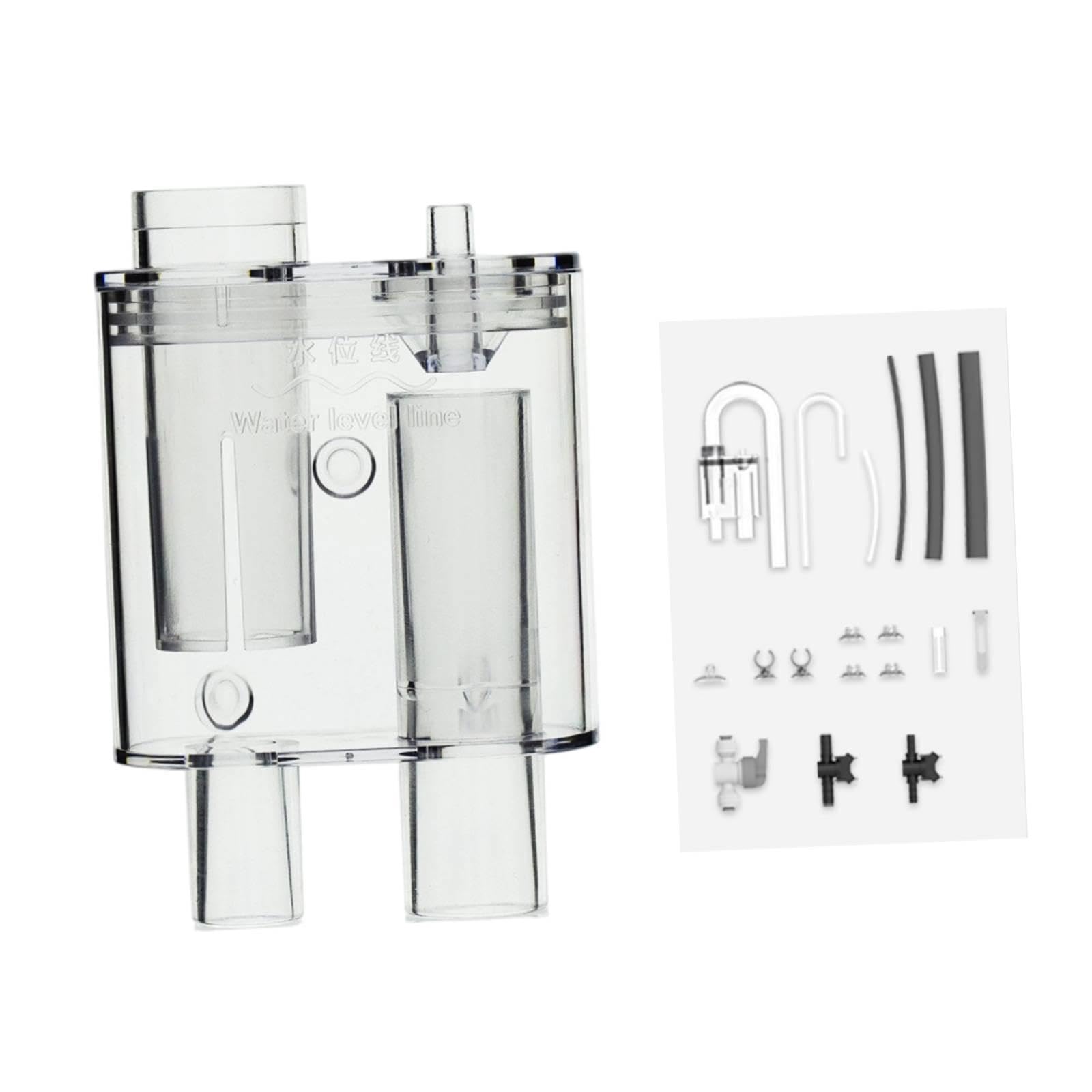Qianly Überlaufkasten für Aquarienzubehör. Praktischer, Kompakter, Effizienter Und Einfach zu Installierender Siphon. Überlaufkasten mit Siphon, Klar