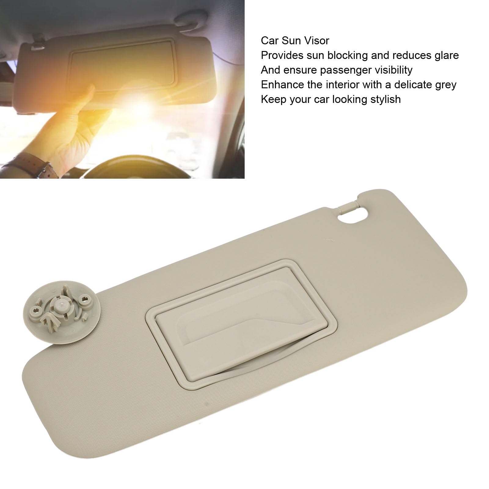 Generic Grigio Minimalista Auto Sinistro Lato Guida per Matiz 2004-2017 2011-2022, Parasole con Specchio per Trucco, Eccellente Protezione Solare, Facile Installare