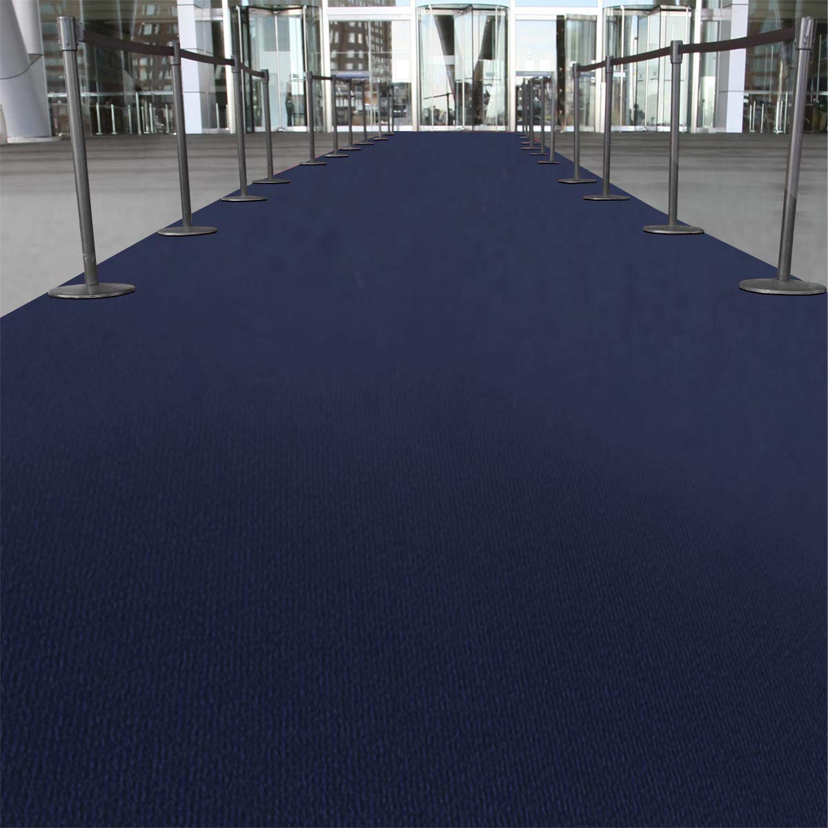 Passatoia Evento al Metro - Passerella Anti-Scivolo | Tappeto per Matrimonio, Cerimonia, Sfilata | 18 Colori, 2 Larghezze, fino a 50 m di Lunghezza |200x300 cm - Blu scuro
