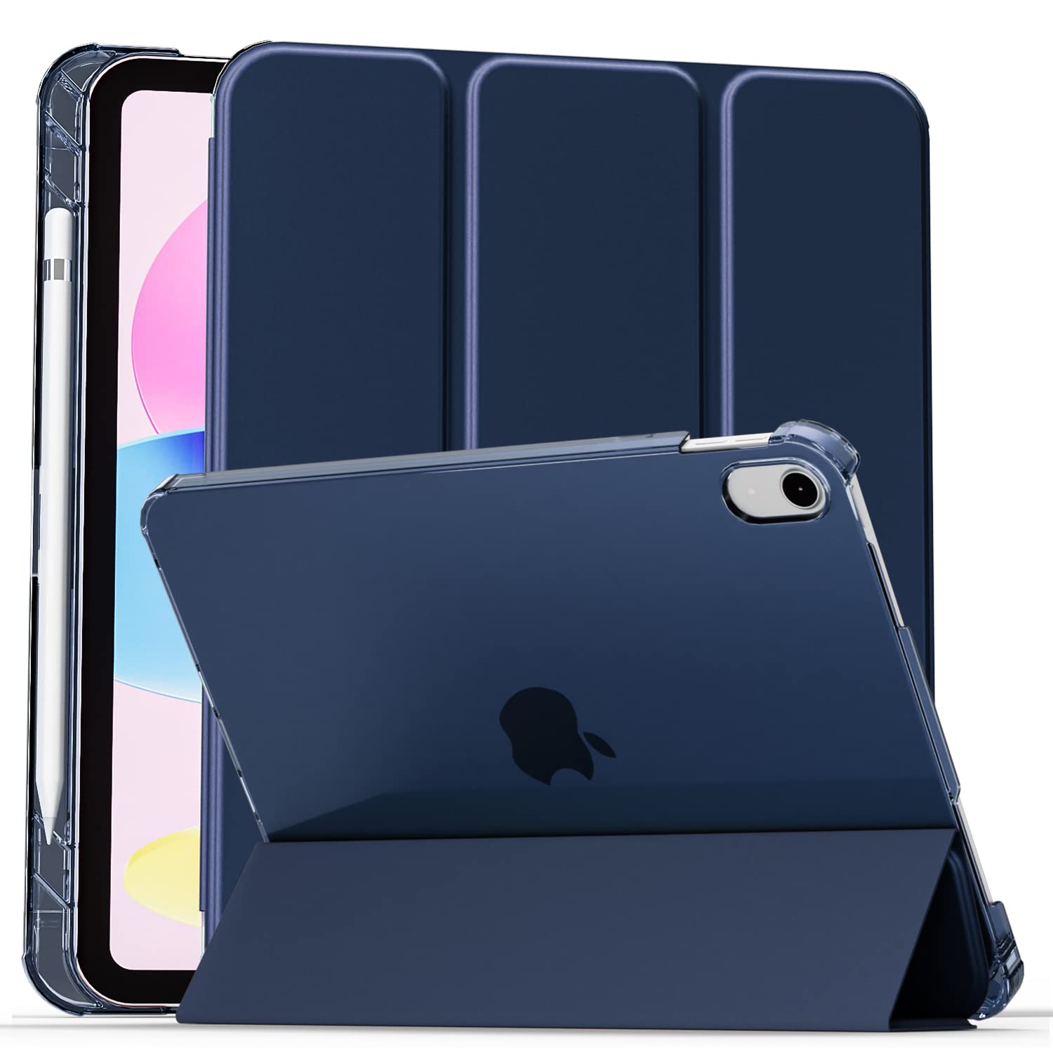 ProElite Smart Flip Case Cover for Apple iPad 10th Gen 2022 with Translucent Back & Pencil Holder, Dark Blue (B0BNB9VP37) Amazon Price History, Amazon Price Tracker