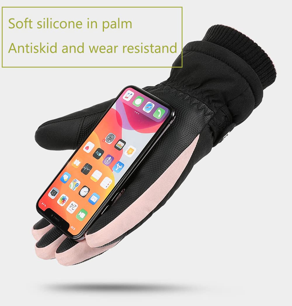 Gants thermiques d'hiver pour femme, gants de ski pour écran tactile, gants antidérapants pour le cyclisme, la conduite, la course à pied, le camping, la randonnée
