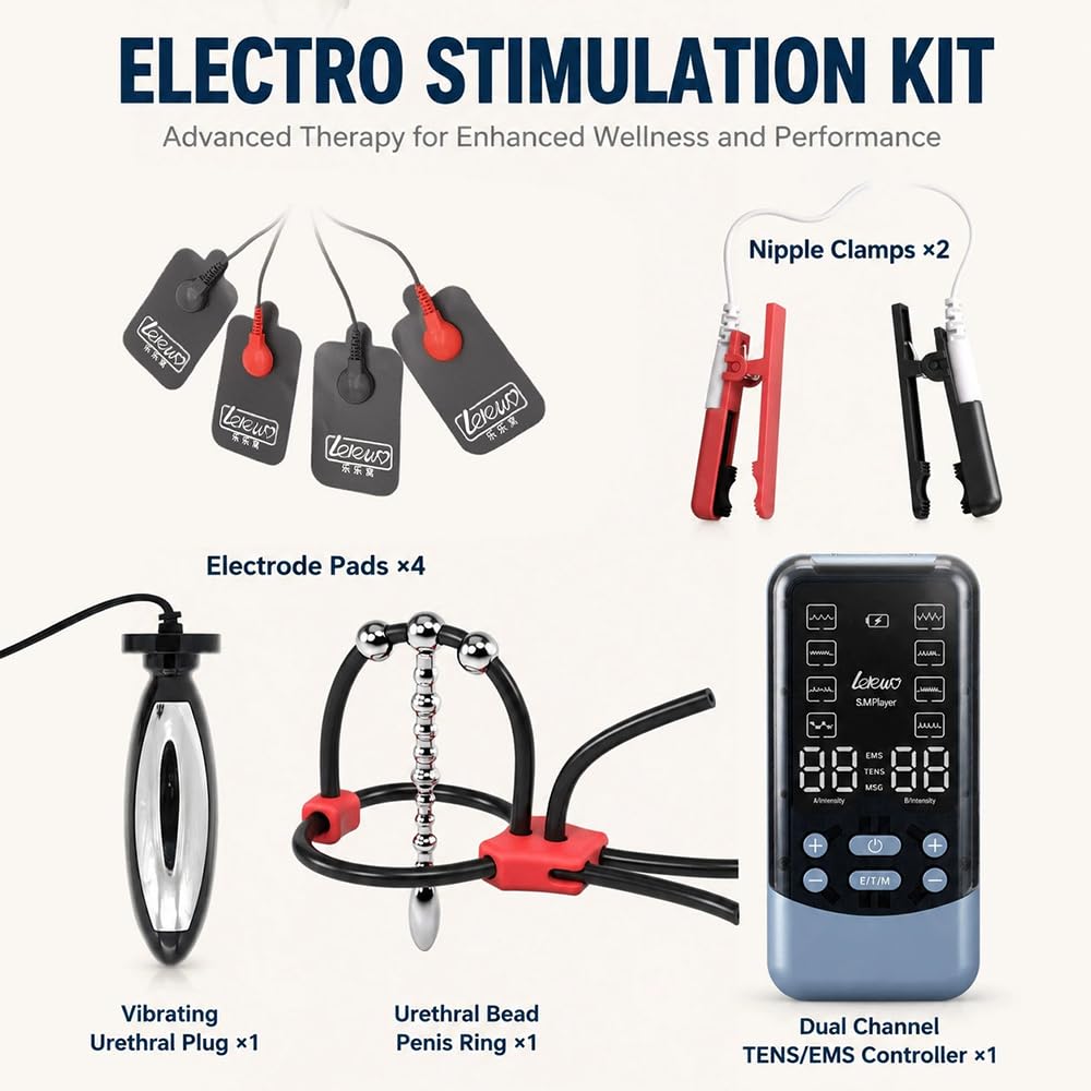 Elektro Shock Harnröhren Dilatatoren Nippelklemmen SM Sexuelle Elektrostimulation Analplug Set Penis Plug Dilator mit 8 Modi Penis Erektion Enhancer E-Stim Sex Spielzeug Erotik Masturbator für Männer