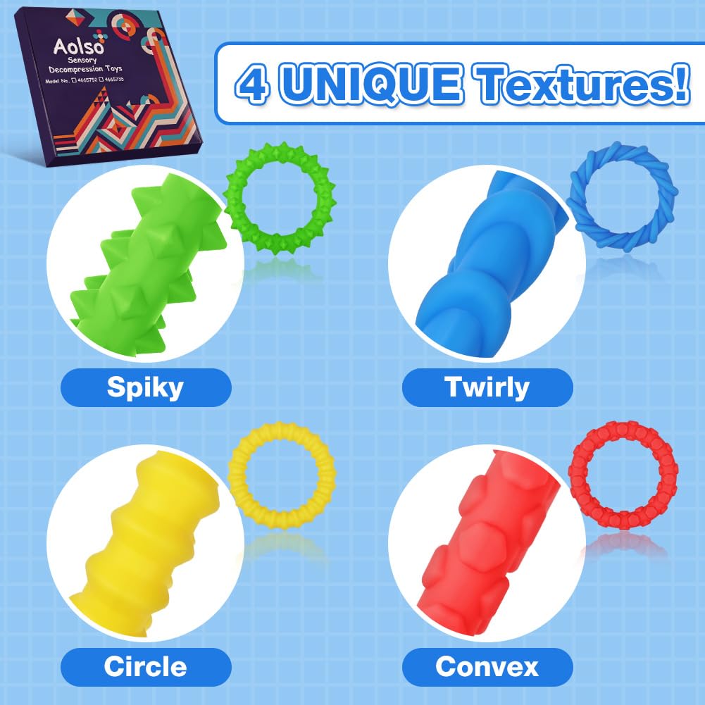 4 Braccialetti Sensoriali Anti Stress - Giocattoli Fidget Per Bambini