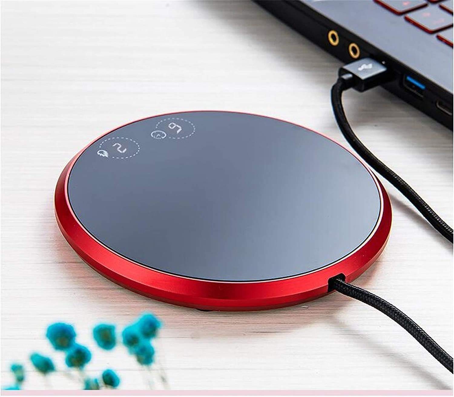 Calentador de taza de café USB for escritorio con interruptor de pantalla táctil, taza de café más caliente for uso doméstico de oficina, 2 configuraciones de temperatura y sincronización inteli