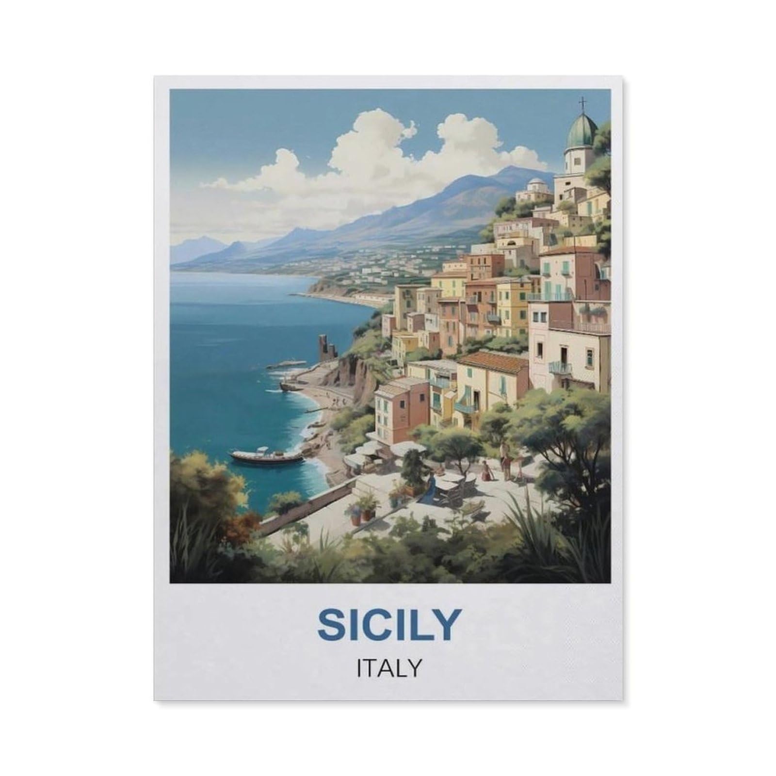 BEAYODKP 5D DIY Diamond Painting，Sicily Italy（40x50cm）