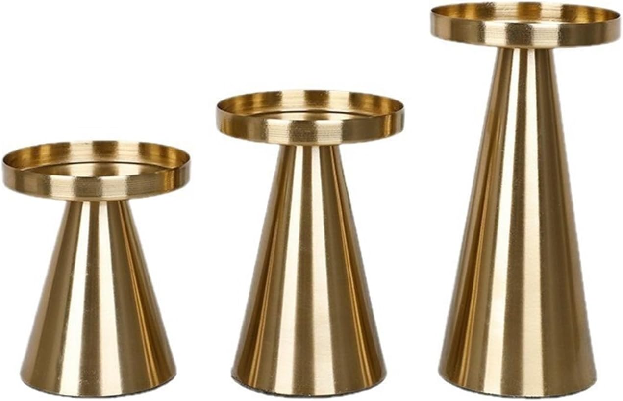 Golden American-Style Candlestick, new Cross-Border Product, Romantic Candlelight Dinner, Creative Wrought Iron Halloween Decoration(Three-piecesetofcoppernatural)